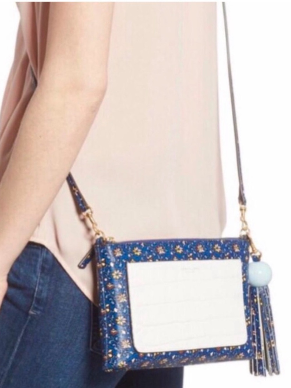 Tory Burch Wild Blue Pansy Crossbody